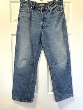 Madewell The Darted Barrel-Leg Jeans Womens 28 Medium Wash Button Fly Fall